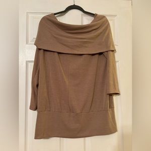Tan off shoulder tunic